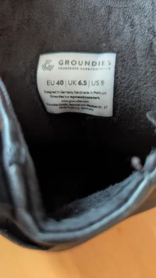 Botas barefoot Groundies de piel negras