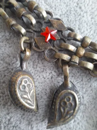 Collana vintage etnica boho bronzo con pietre