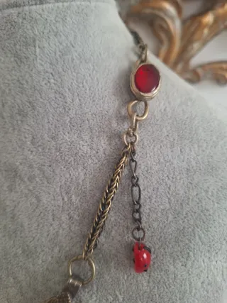 Collana vintage etnica boho bronzo con pietre