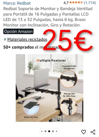 Soporte Tablet/Móvil Flexible Cuello Cisne