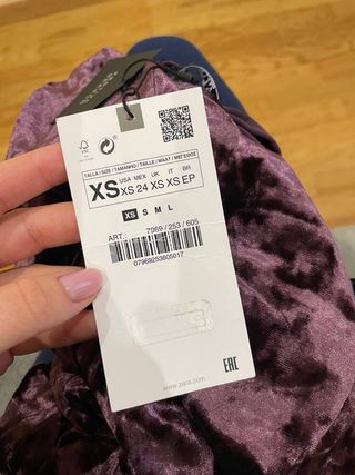 Vestido Zara Morado Terciopelo