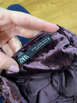 Vestido Zara Morado Terciopelo