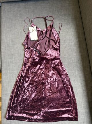 Vestido Zara Morado Terciopelo