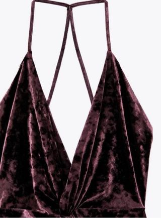 Vestido Zara Morado Terciopelo