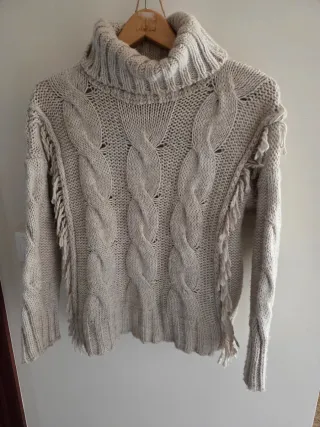 Jersey lana mujer beige talla única