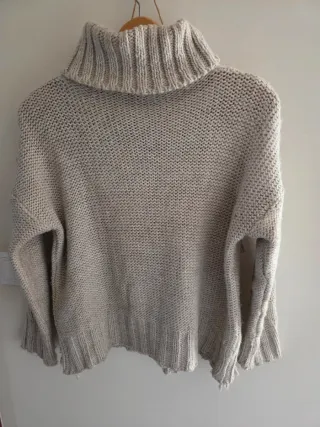 Jersey lana mujer beige talla única