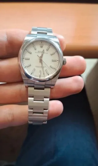 Rolex Oyster Perpetual Plata y Blanco
