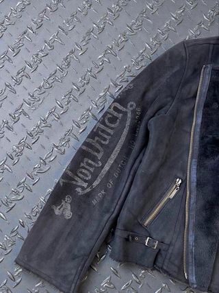 Von Dutch Vintage Biker Jacket 90's Sherpa...