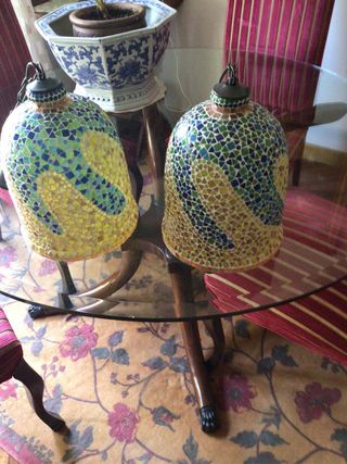 Lámparas de cristal estilo mosaico