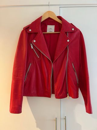 Cazadora Piel Roja Mango