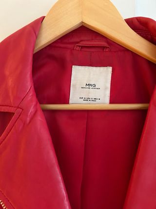 Cazadora Piel Roja Mango