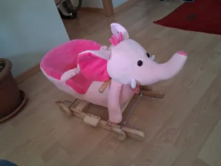 Correpasillos Balancín Peluche Elefante Rosa