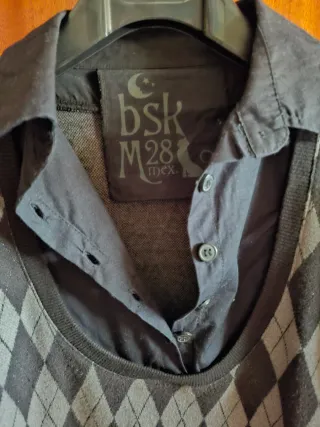 Camisa negra jersey rombos