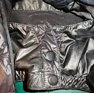 Abrigo de plumas mujer negro Oferta. Original