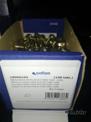 100 Fascette Metalliche M6 per Tubo 12mm