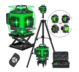 NIVEL LÁSER 4D 16 LÍNEAS CON TRÍPODE Y 2 BATERÍAS.