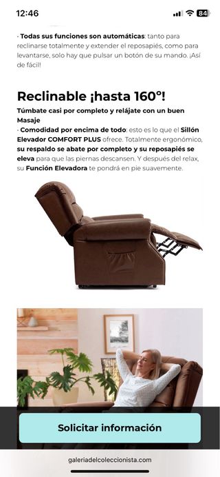 Sillón masajeador de cuero marrón