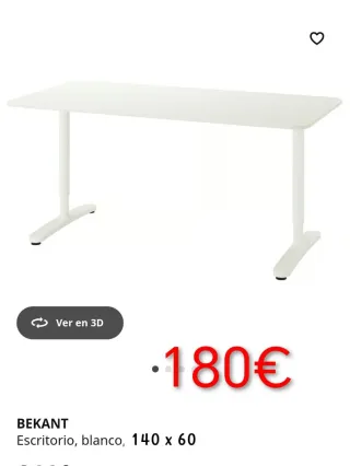 Mesa de oficina BEKANT IKEA blanca 140x60