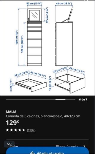 Cómoda Malm Tocador Blanco