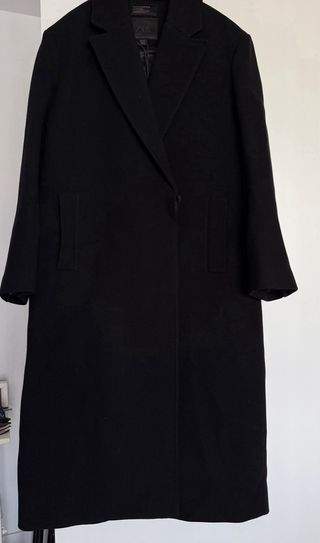 Zara Abrigo lana Manteco Negro