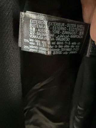 Zara Abrigo lana Manteco Negro