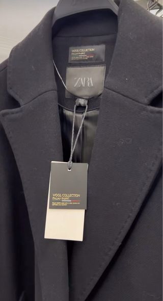 Zara Abrigo lana Manteco Negro