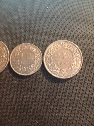 3 Monete SPL Svizzera 2Fr 1969 e 1Fr 1968
