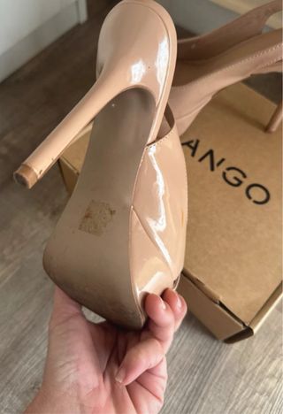Zapatos tacón plataforma Mango beige