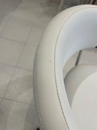 Silla de escritorio / oficina en piel blanca