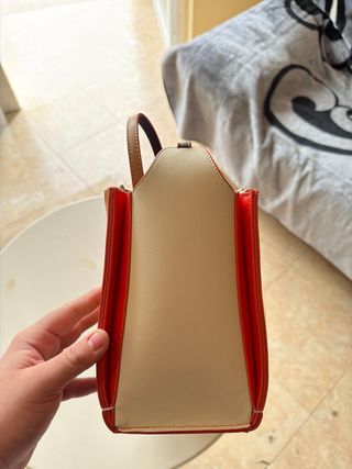 Bolso de mano mujer marrón y naranja