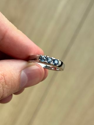 Anillo Plata 925 Zafiro Azul Natural