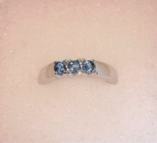 Anillo Plata 925 Zafiro Azul Natural