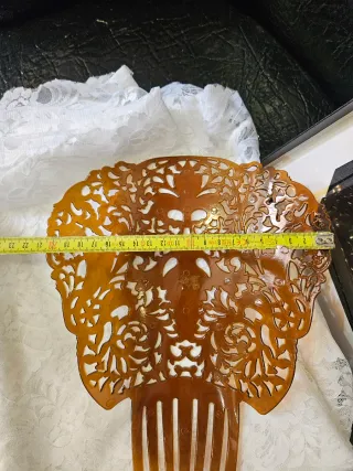 Mantilla 220 100cMadrina Beige/Blanca con Peineta