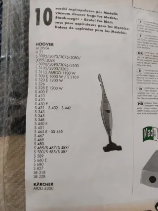 Sacchetti Aspirapolvere Hoover® Kärcher HV 15