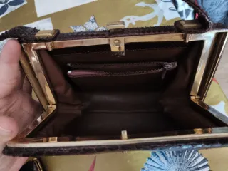 Conjunto vintage bolso y monedero piel serpiente