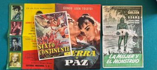 Lote Programas de cine antiguos de coleccionismo