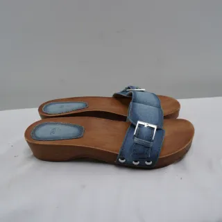 Sandalias Zara Madera y Tela Vaquera