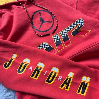 Sudadera Jordan Air Naranja Logo Central