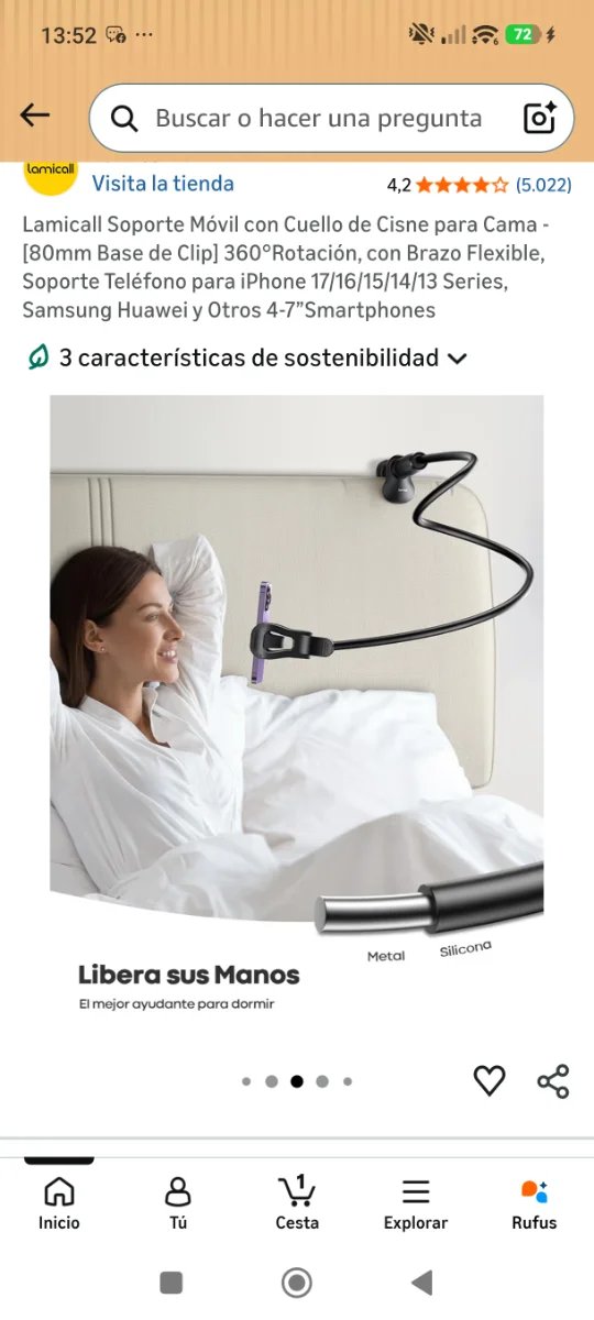 Supporto per collo girevole Lamicall per cellulare/Nintendo Switch