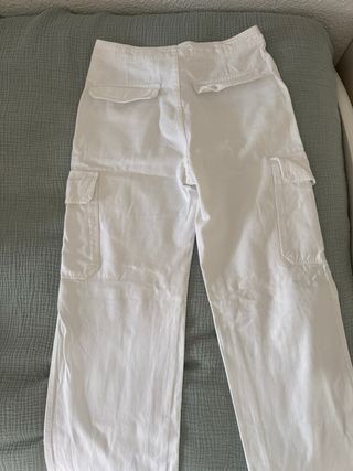 Pantalón Cargo Blanco Zara Talla 36