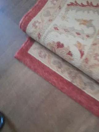 Grande tappeto per soggiorno beige e rosso