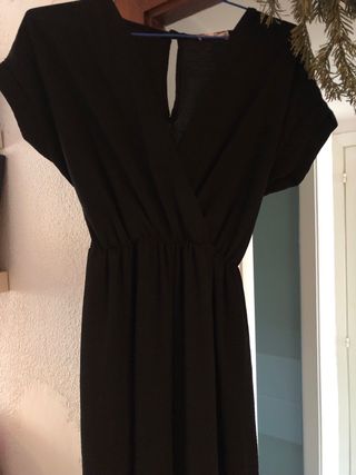 Mono de poliéster negro mujer