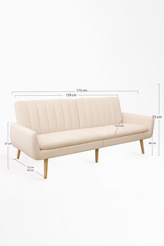Sofá Cama Marisa Tela Gris/Beige