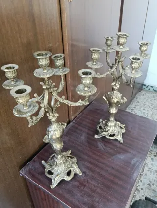 Candelabros de Bronce Vintage