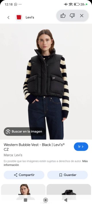 Chaleco Levi's Negro Plumas