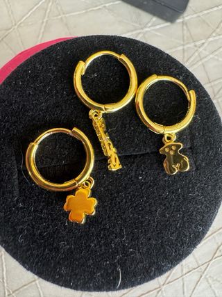 Pendientes Aro Dorados con Colgantes