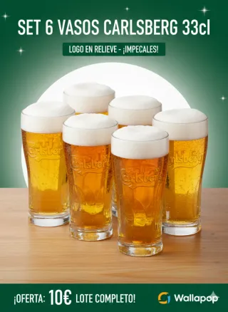 Set 6 Vasos Carlsberg 33cl Logo Relieve