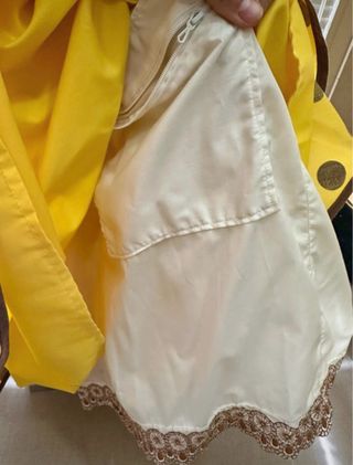 Traje de flamenca amarillo lunares marrones