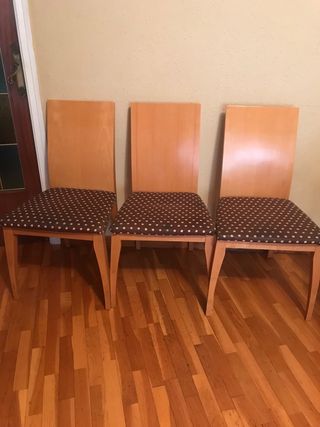 Juego de 3 sillas de comedor de madera