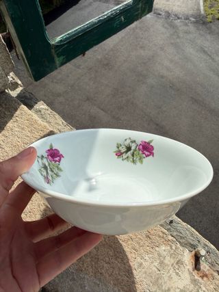 Cuenco de porcelana con flores 18 cm